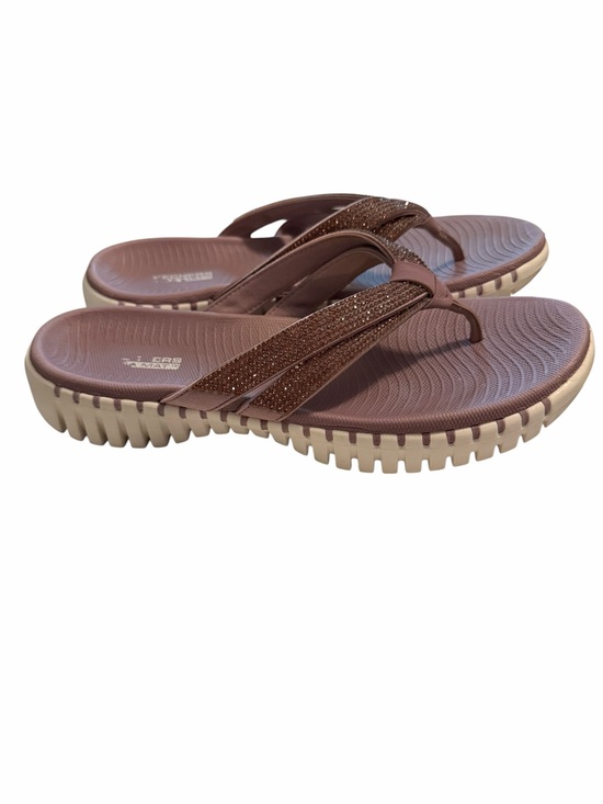 Skechers Shoes - Skechers GOwalk Smart Shimmer Thong Sandals Mauve Pink Size 8 Sparkle Comfort